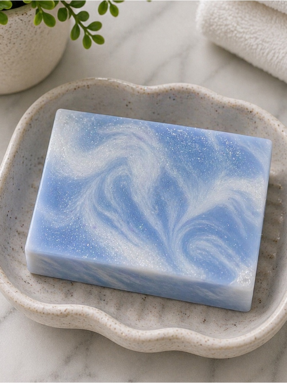 citrus SHIMMER soap handmade goat milk & oatmeal butter 2x3in 6oz